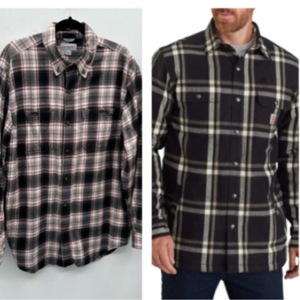 Carhartt heritage plaid relaxed fit men gorpcore outdoor cotton flannel. LARGE - Picture 1 of 11